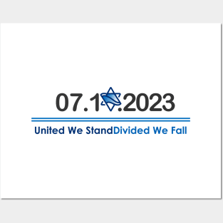 United we stand Devided we fall - Shirts in solidarity with Israel Posters and Art